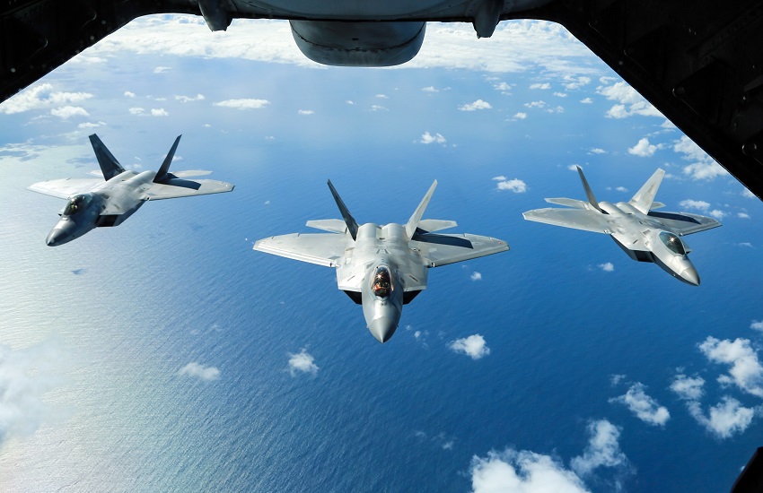 Over the three-hour flight, around 10 aircraft were refuelled, including U.S Air Force F-22 Raptors